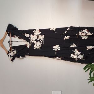 Free People maxi black white floral dress 10